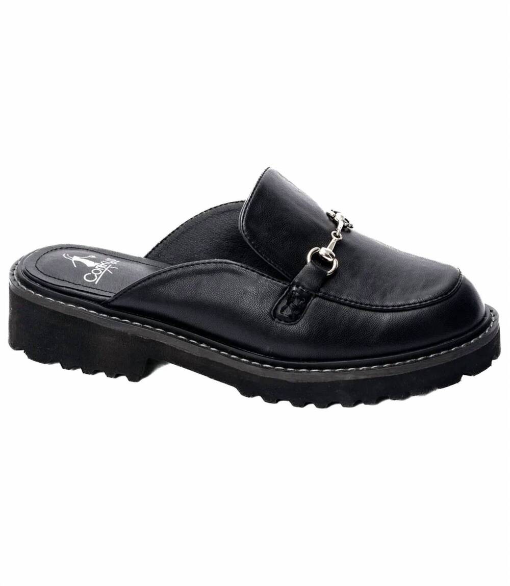 NEW CORKYS FOOTWEAR wing in it sandal in black smooth